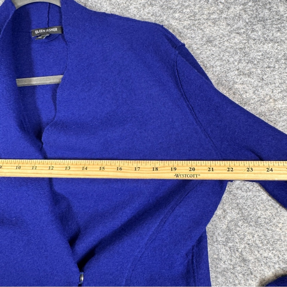 Eileen Fisher Vibrant Blue Wool Snap Closure Jacket Size S Lagenlook Minimalist - Picture 9 of 16